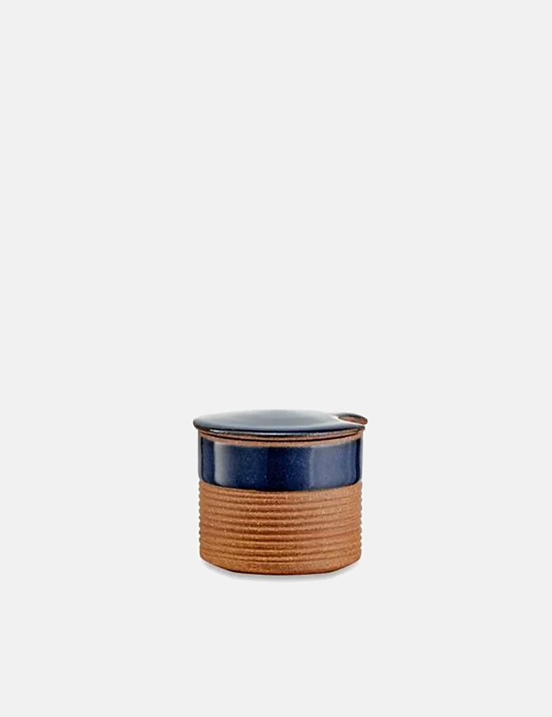 Nkuku Mali Ribbed Sugar Pot (Terracotta) - Navy Blue