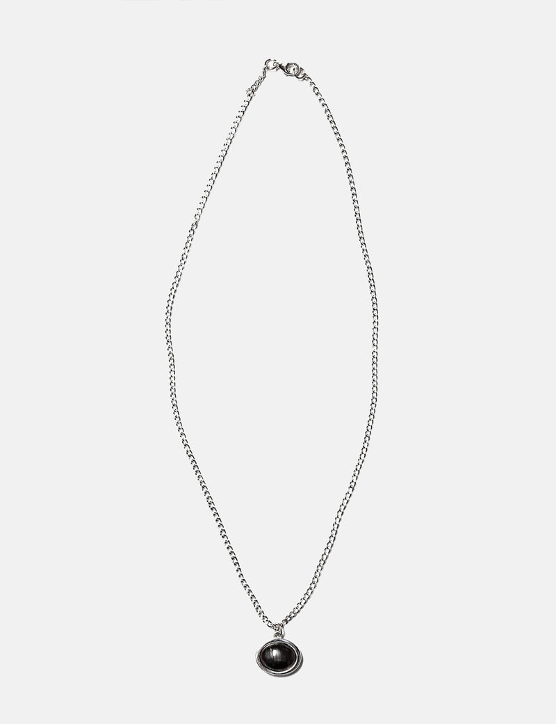 Maple Tubby Pendant + Curb Chain - Silver 925/Onyx