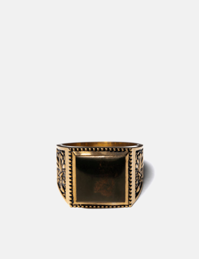 Maple Buick Ring - 14K Gold P/Bloodstone