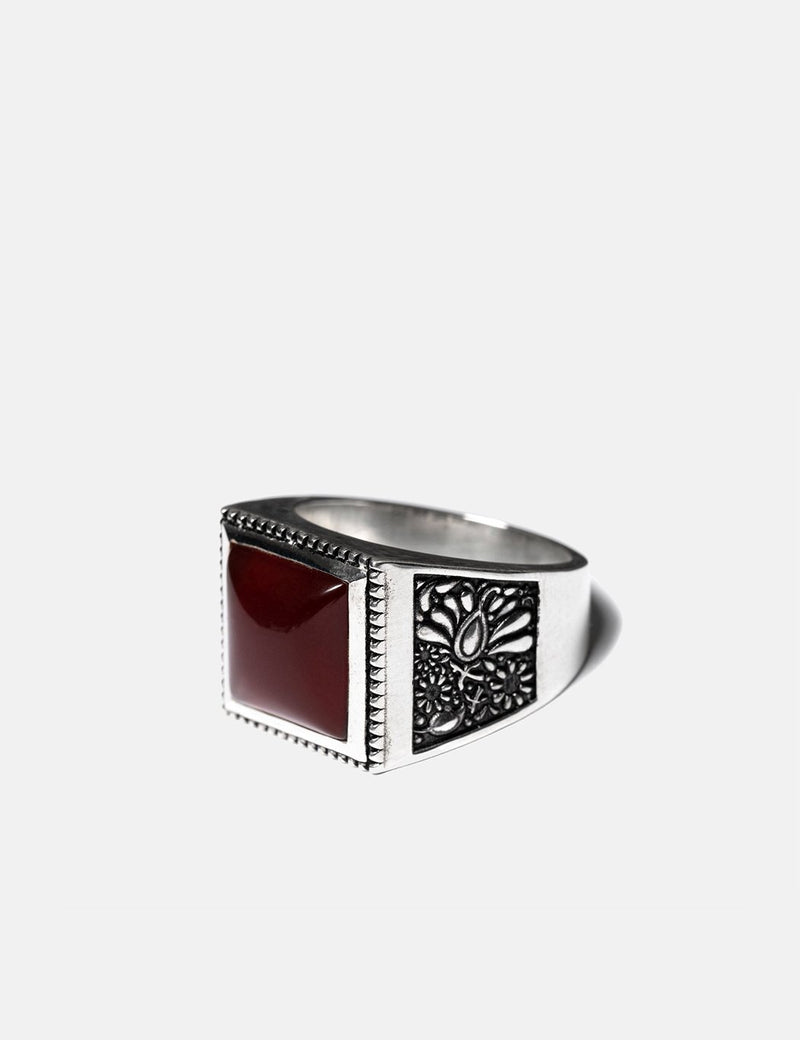 Maple Buick Ring - Silver 925/Red Garnet