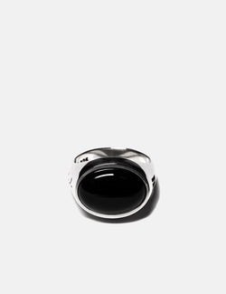 Maple Tubby Ring (Signet) - Silver/Onyx