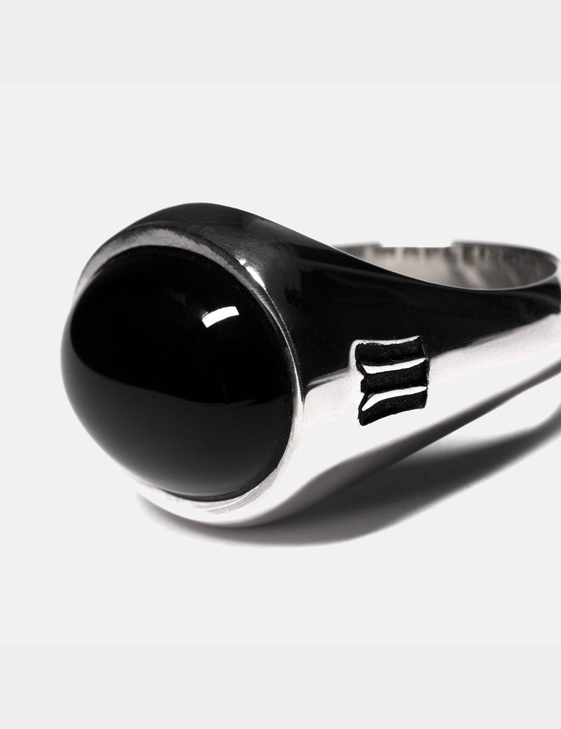 Maple Tubby Ring (Signet) - Silver/Onyx