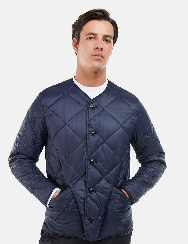 Barbour Liddesdale Cardigan Quilt Jacket - Navy Blue