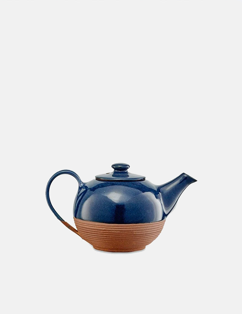 Nkuku Mali Ribbed Tea Pot (Terracotta) - Navy Blue