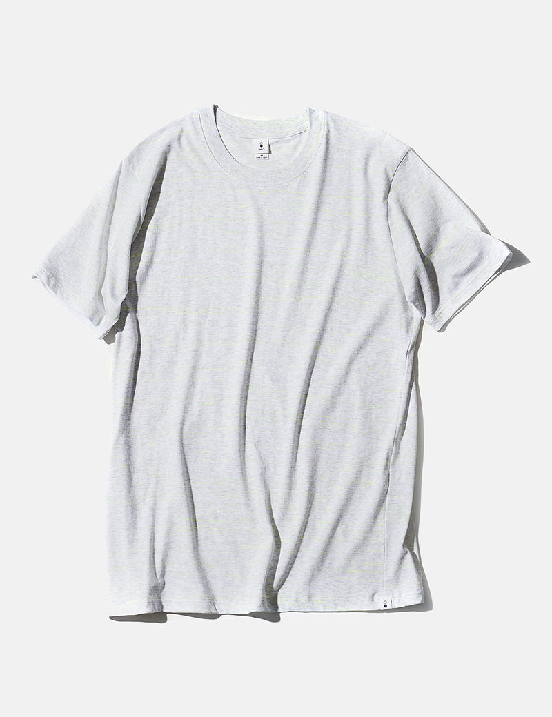 mocT Neon Script T-Shirt - Light Grey/Neon Yellow