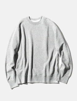 mocT Loopwheel Neon Script Sweatshirt - Grey/Neon Green