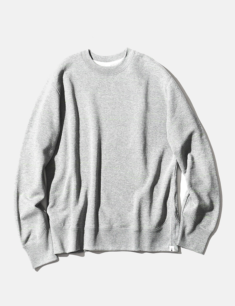 mocT Loopwheel Neon Script Sweatshirt - Grey/Neon Green
