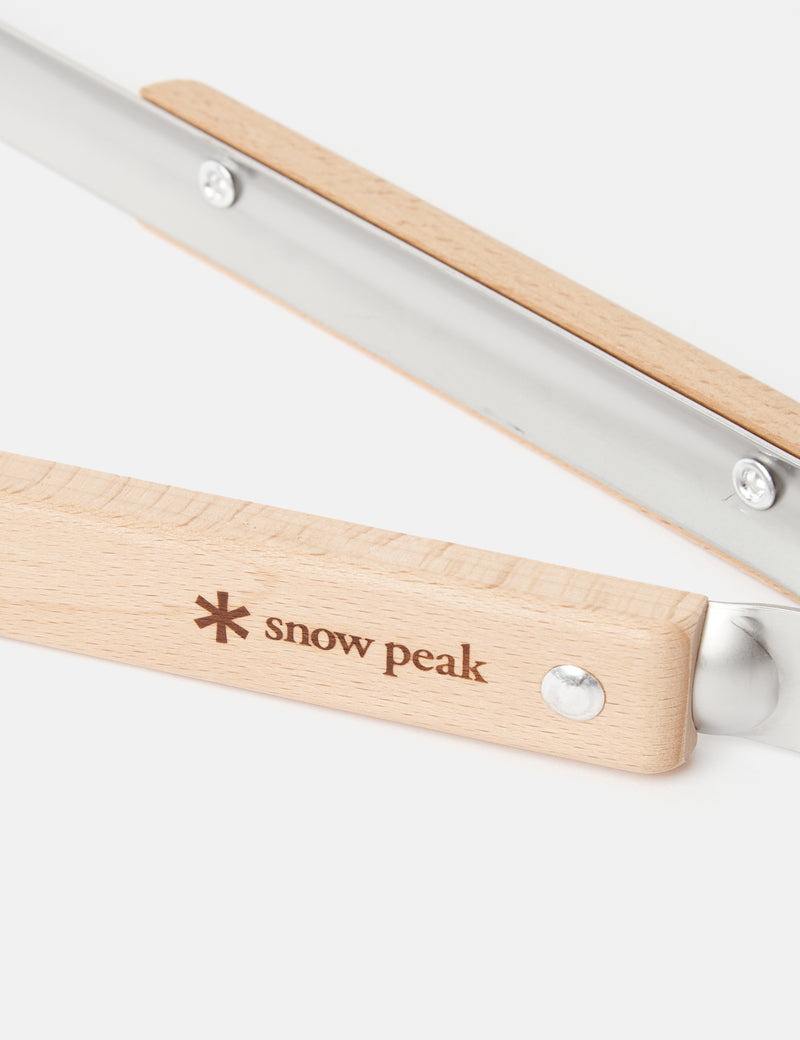 Snow Peak Barbeque Tongs - Steel/Wood