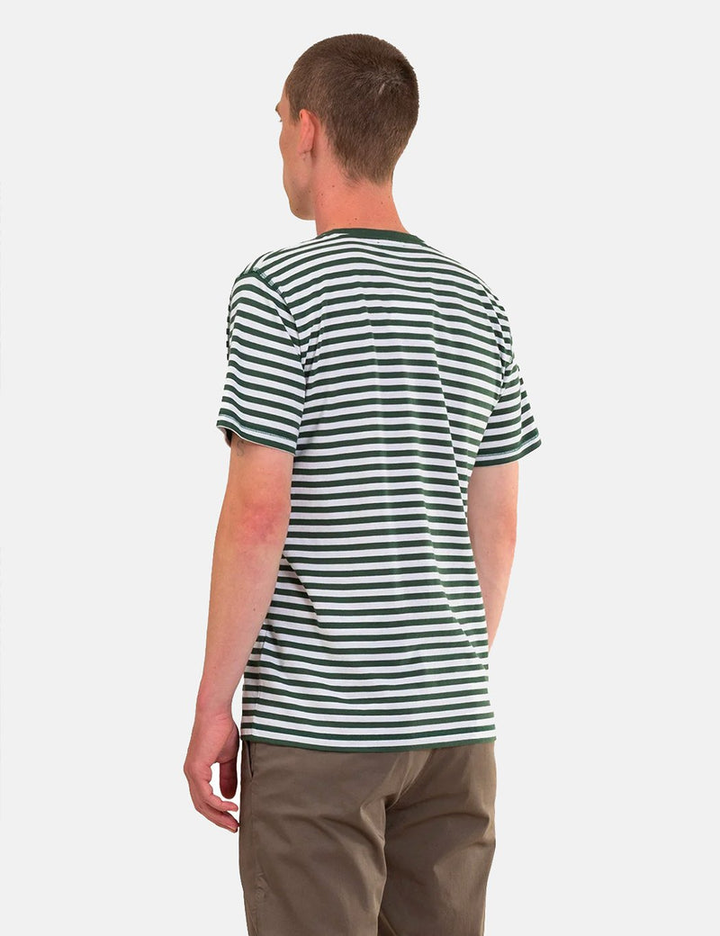 Norse Projects Niels Classic Stripe T-Shirt - Dartmouth Green