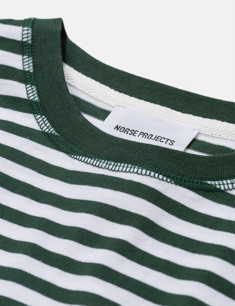 Norse Projects Niels Classic Stripe T-Shirt - Dartmouth Green