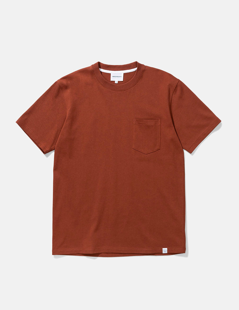 Norse Projects Johannes Pocket T-Shirt - Madder Brown