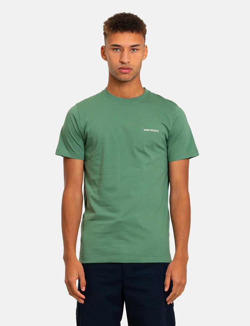 Norse Projects Niels Core Logo T-Shirt - Lichen Green