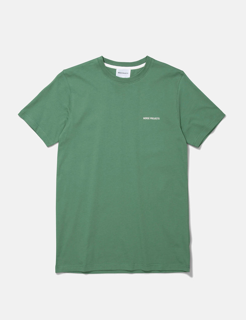 Norse Projects Niels Core Logo T-Shirt - Lichen Green