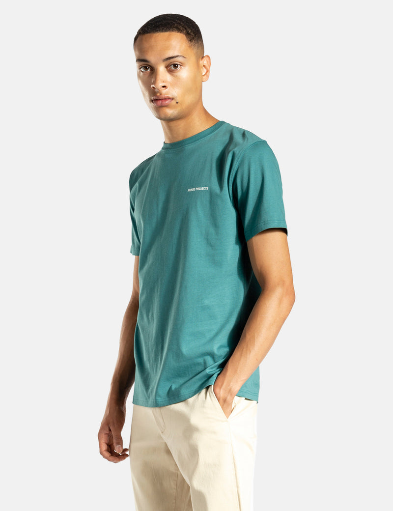 Norse Projects Niels Standard Logo T-Shirt - Sea Blue