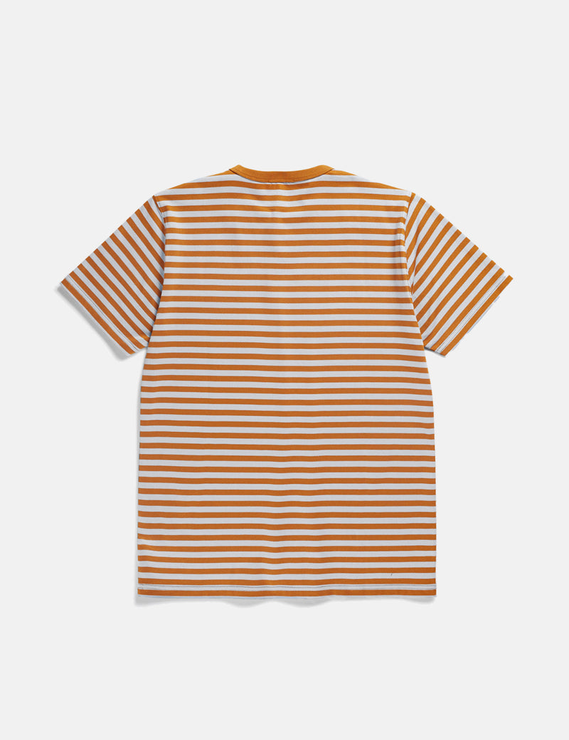 Norse Projects Niels Classic Stripe T-Shirt - Rufous Orange