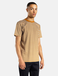 Norse Projects Niels Classic Stripe T-Shirt - Rufous Orange