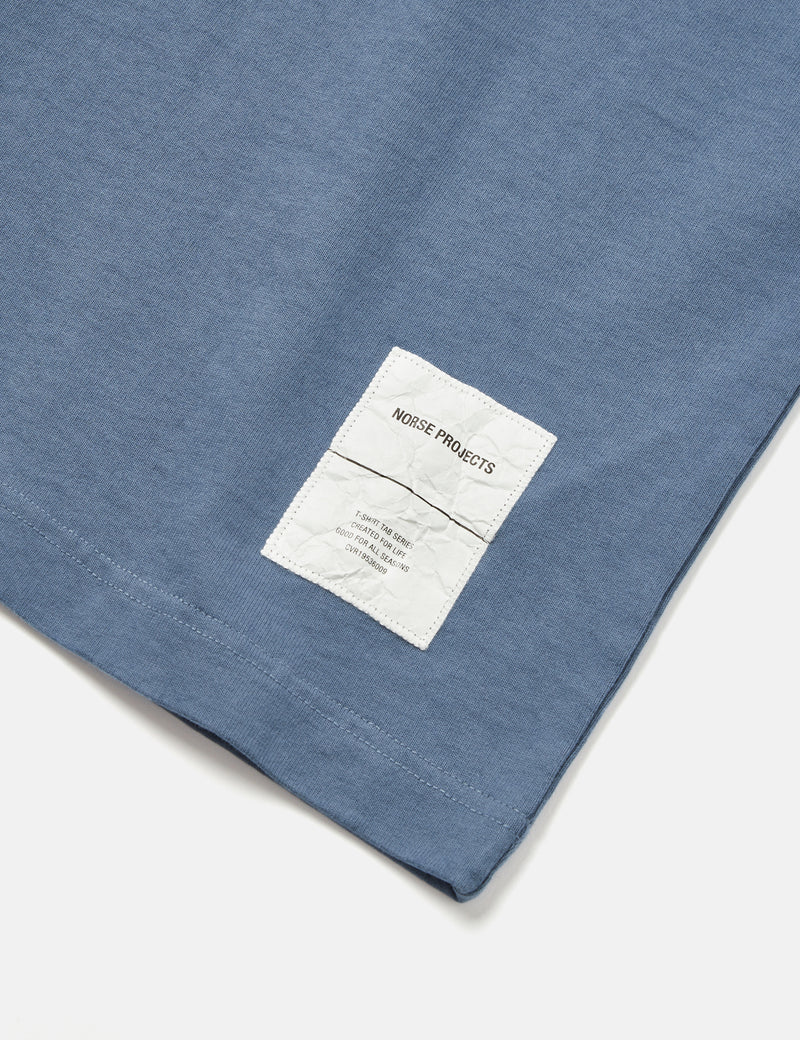 Norse Projects Holger Tab Series T-Shirt - Scoria Blue