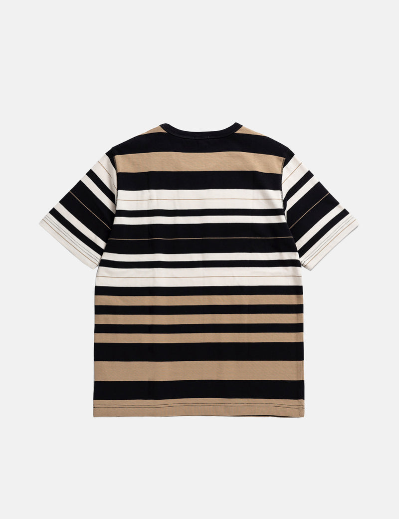 Norse Projects Holger Tab Series T-Shirt (Stripe) - Utility Khaki Brown