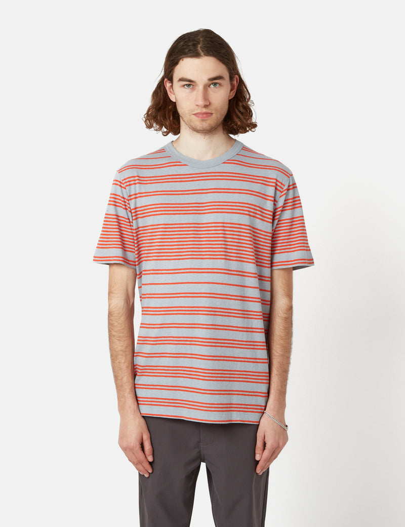 Norse Projects Johannes Sailor Stripe T-Shirt - Silver Blue