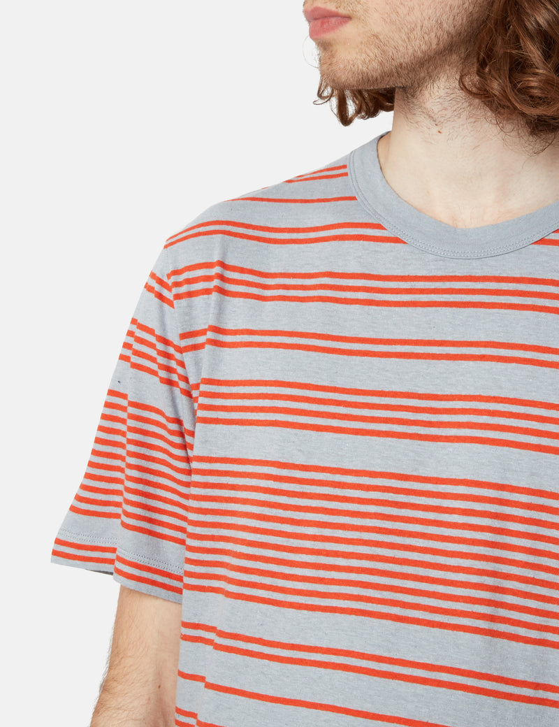Norse Projects Johannes Sailor Stripe T-Shirt - Silver Blue