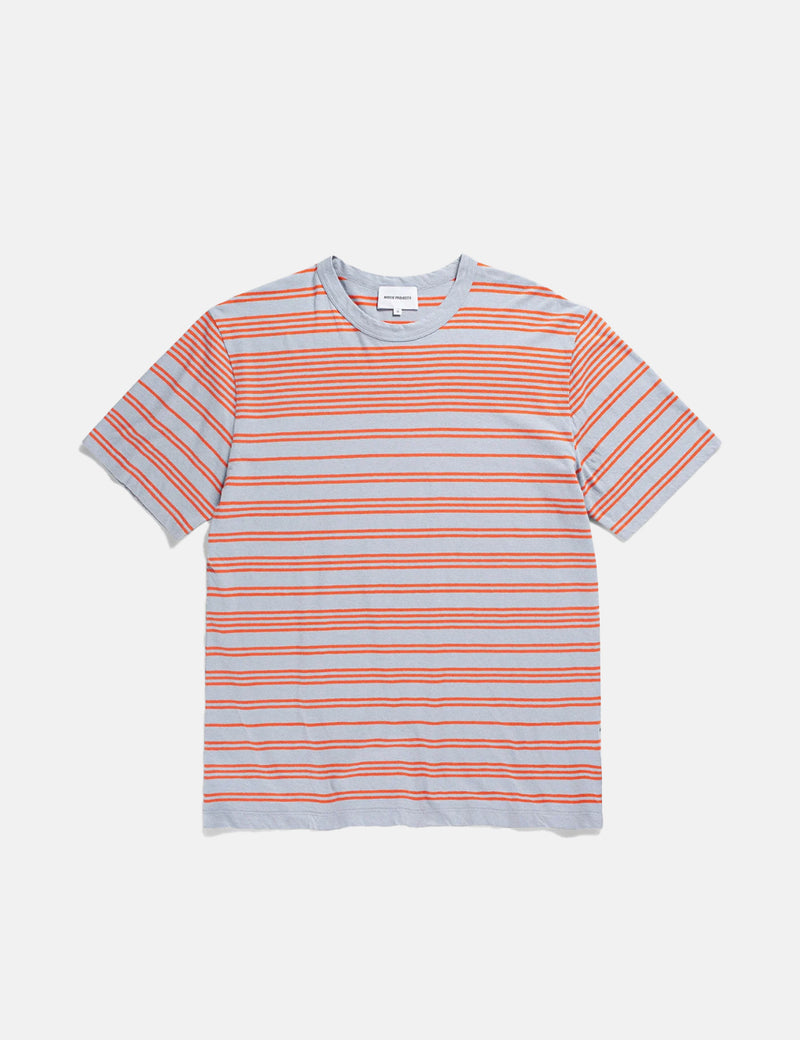 Norse Projects Johannes Sailor Stripe T-Shirt - Silver Blue