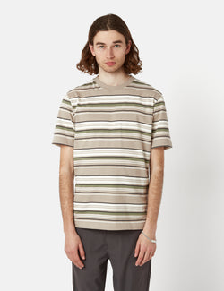 Norse Projects Johannes Weekend Stripe T-Shirt - Light Khaki