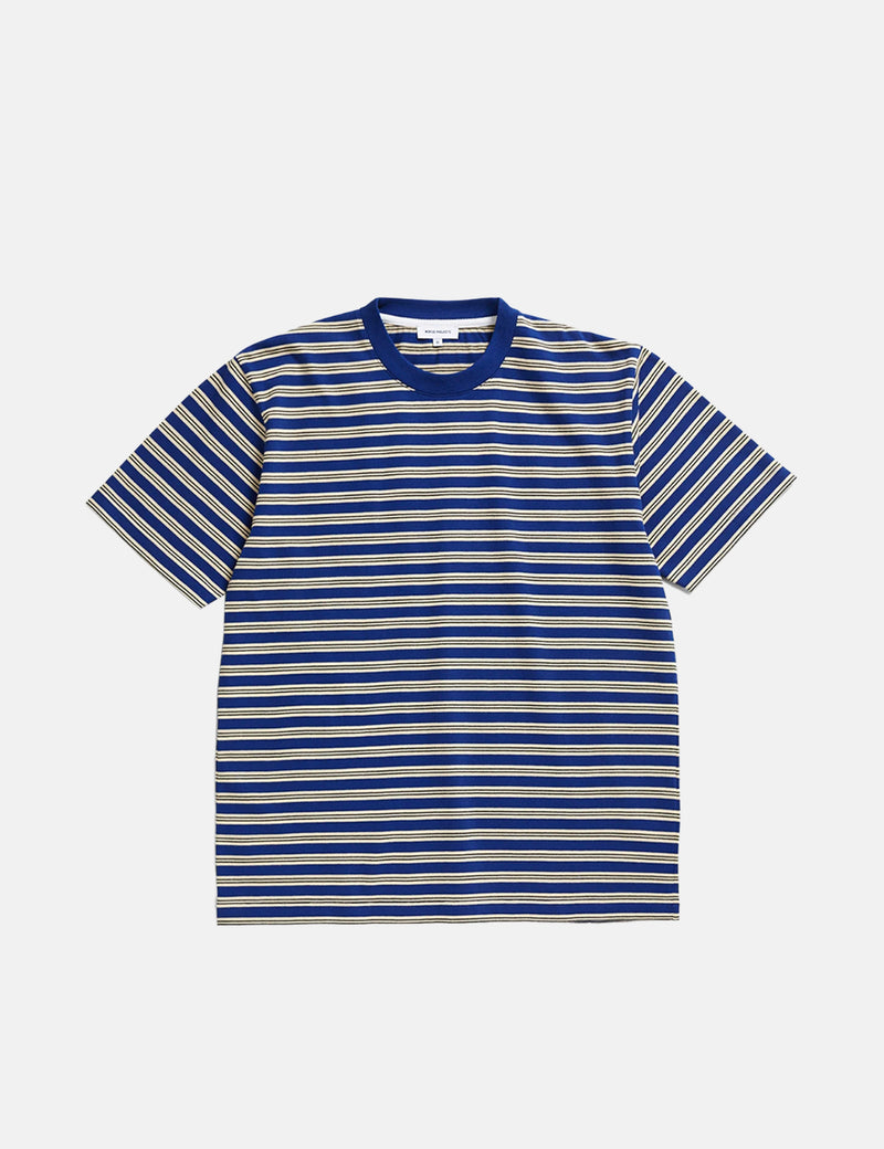 Norse Projects Johannes Nautical Stripe T-Shirt - Ultra Marine Blue
