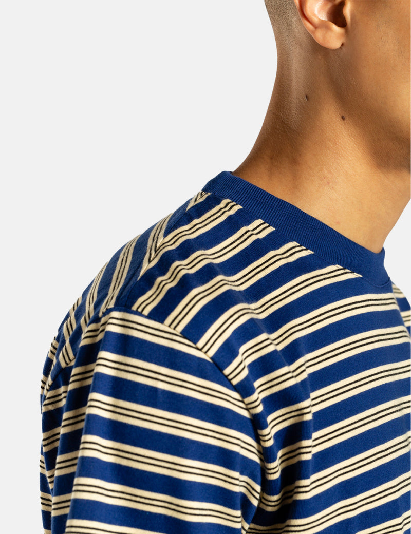 Norse Projects Johannes Nautical Stripe T-Shirt - Ultra Marine Blue