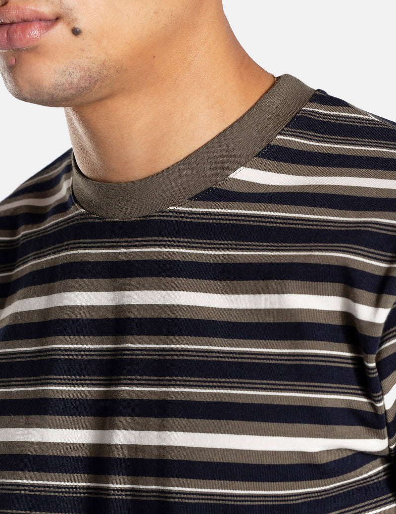 Norse Projects Johannes Multistripe T-Shirt - Ivy Green