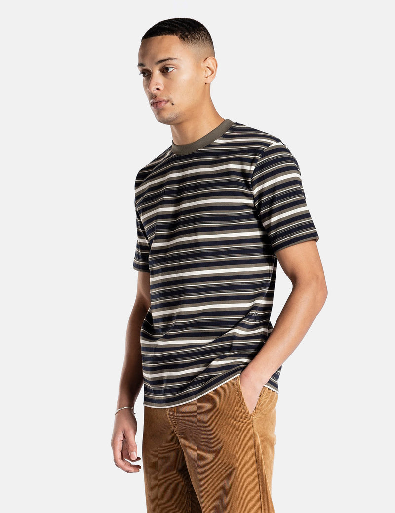 Norse Projects Johannes Multistripe T-Shirt - Ivy Green