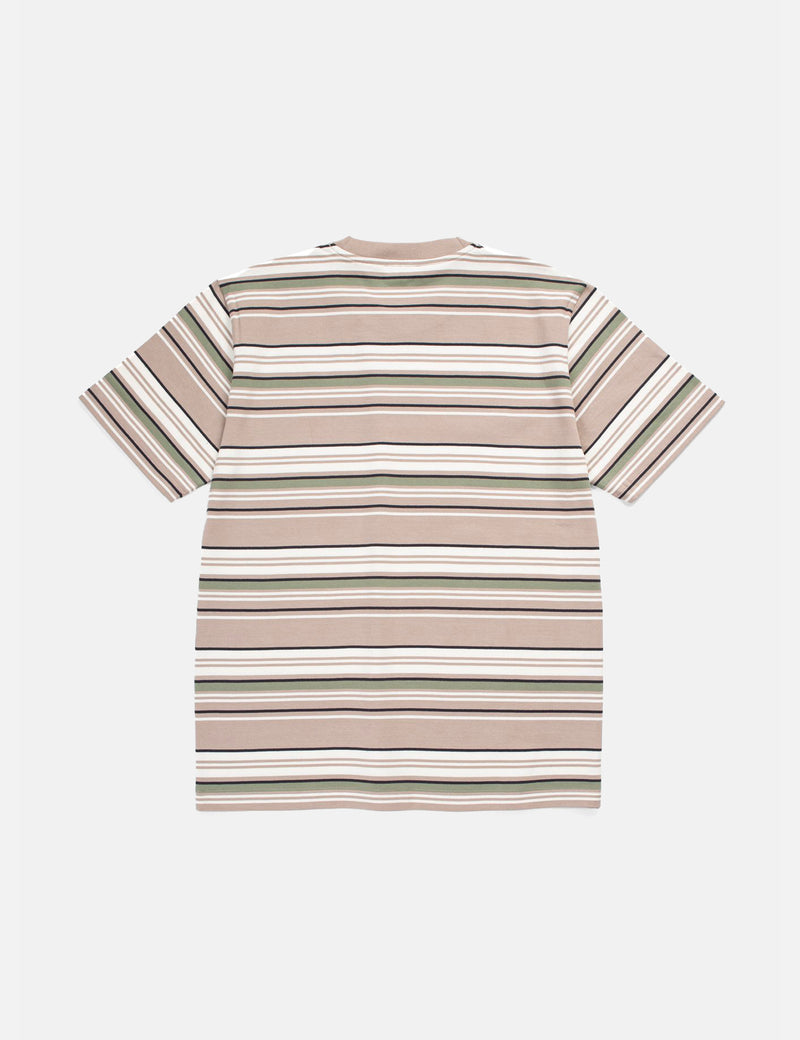 Norse Projects Johannes Weekend Stripe T-Shirt - Light Khaki
