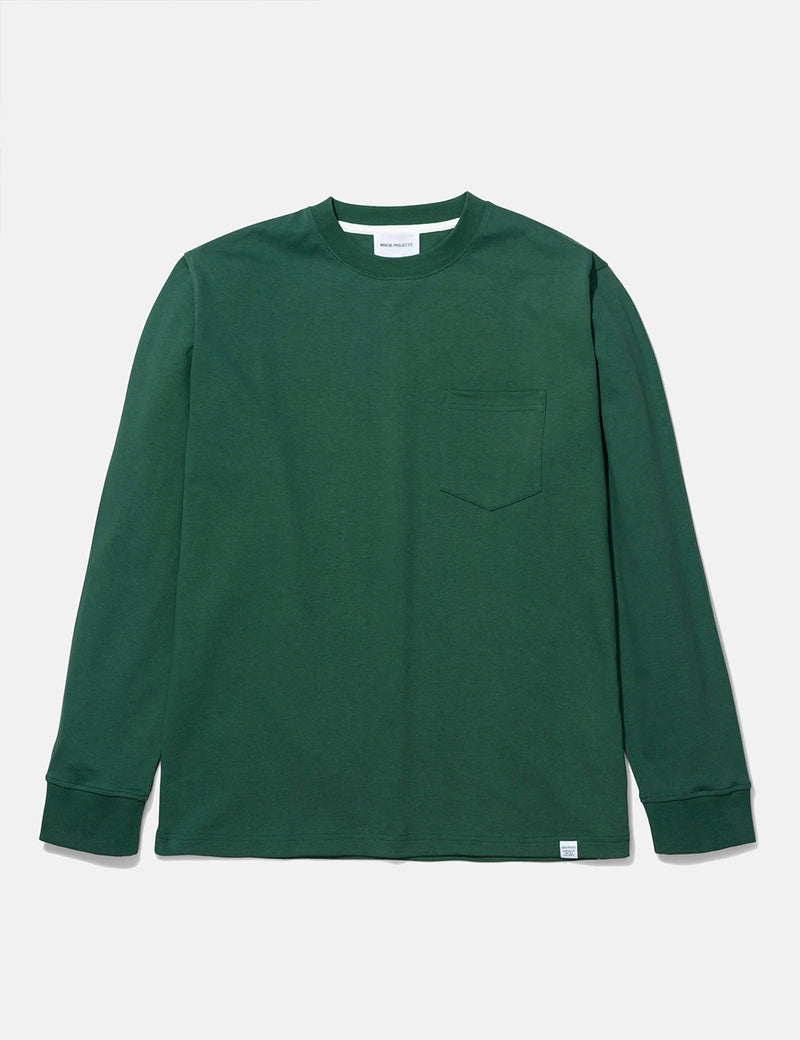 Norse Projects Johannes Pocket Long Sleeve T-Shirt - Dartmouth Green