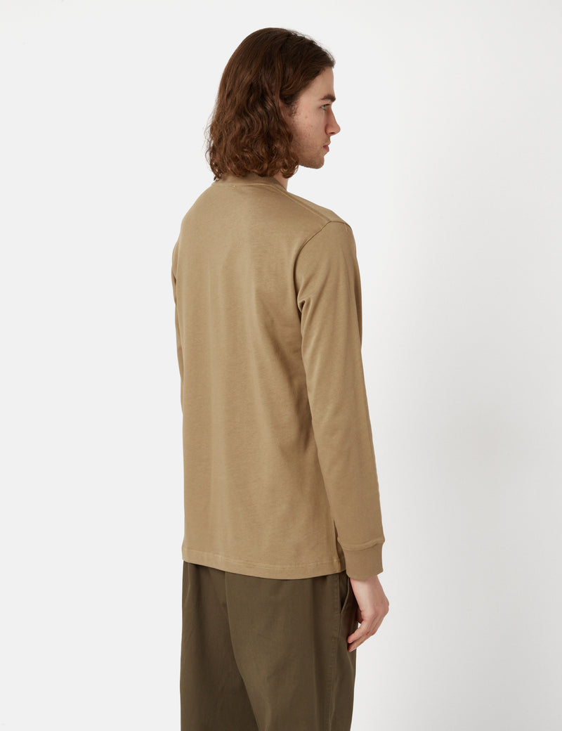 Norse Projects Johannes Heavy Logo Long Sleeve T-Shirt - Utility Khaki