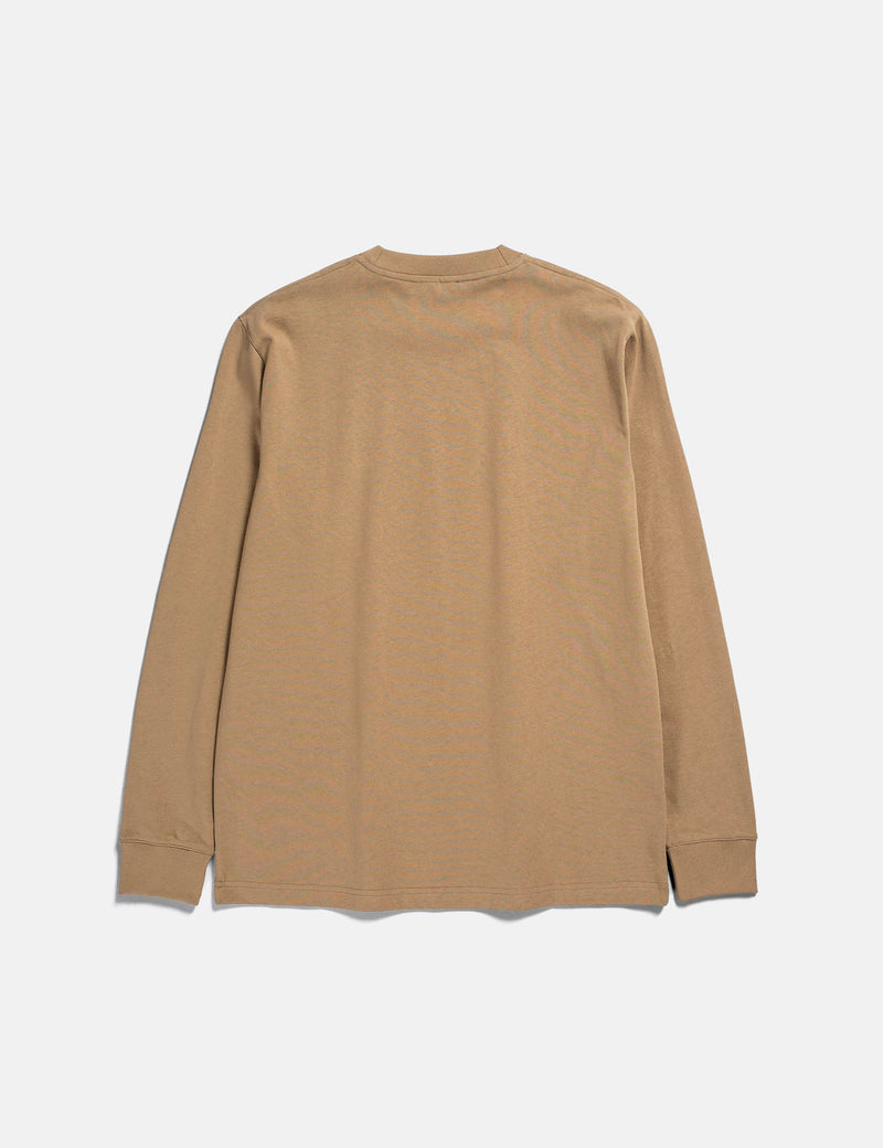 Norse Projects Johannes Heavy Logo Long Sleeve T-Shirt - Utility Khaki