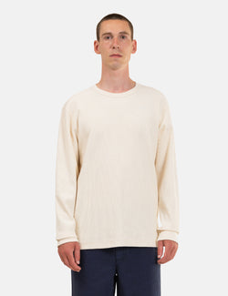 Norse Projects Johannes Compact Waffle Long Sleeve T-Shirt - Ecru