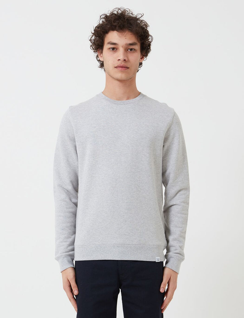 Norse Projects Vagn Classic Crew Sweatshirt (445gsm Cotton) - Light Grey Heather