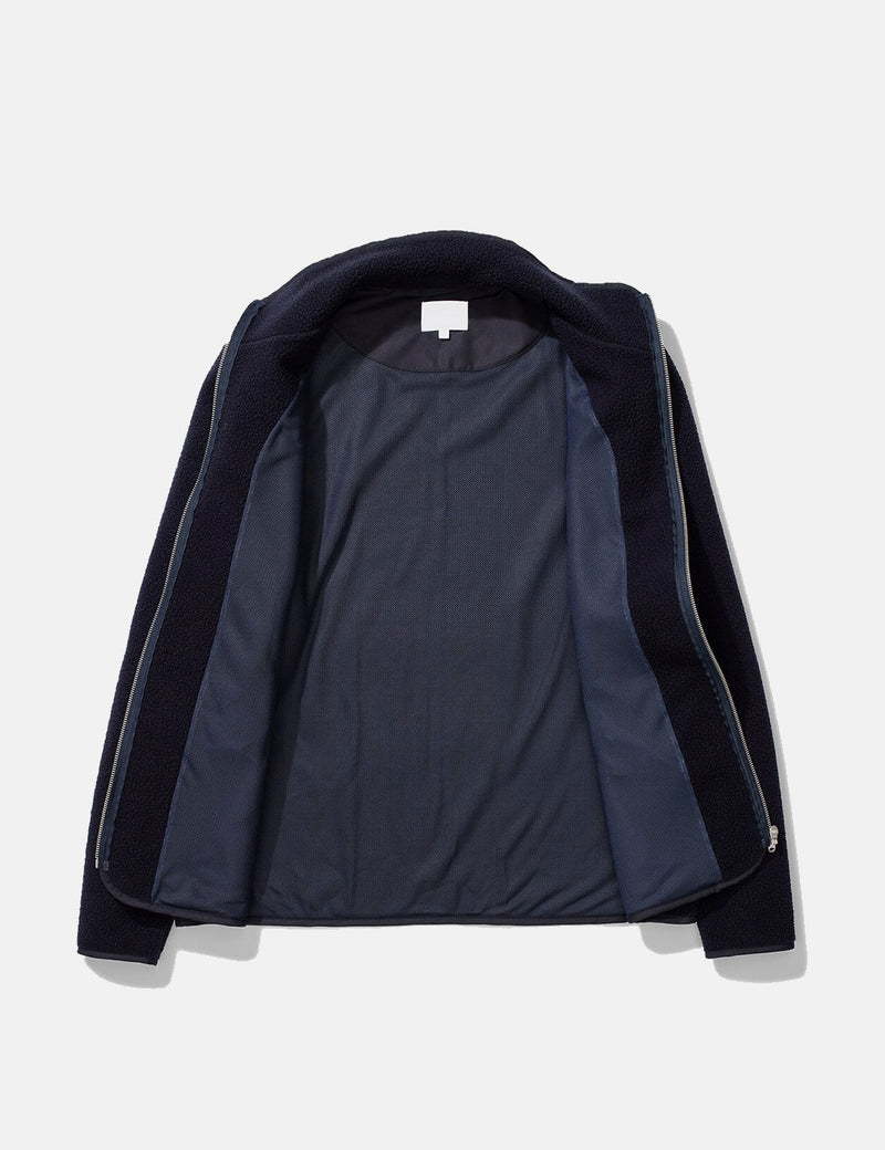 Norse Projects Frederik Tab Series Fleece Jacket - Dark Navy Blue