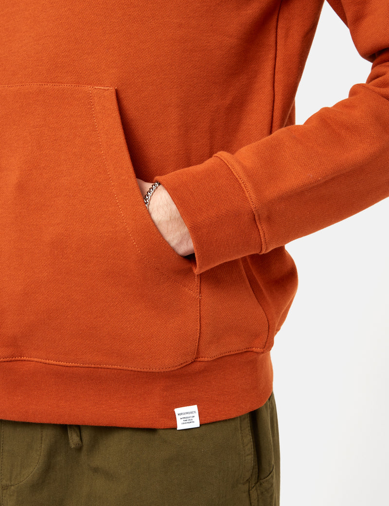 Norse Projects Vagn Classic Hooded Sweatshirt - Burnt Orange
