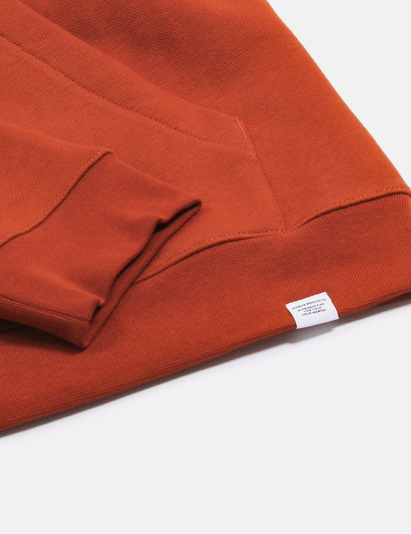 Norse Projects Vagn Classic Hooded Sweatshirt - Burnt Orange