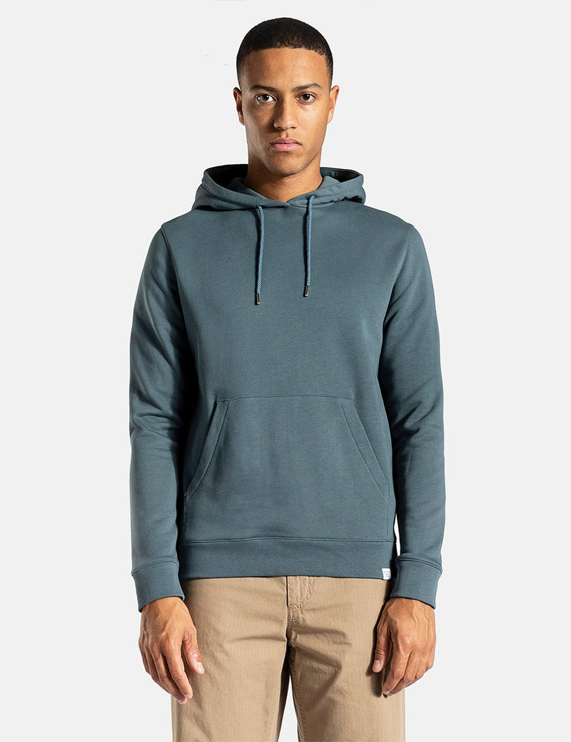 Norse Projects Vagn Classic Hooded Sweatshirt - Mineral Blue
