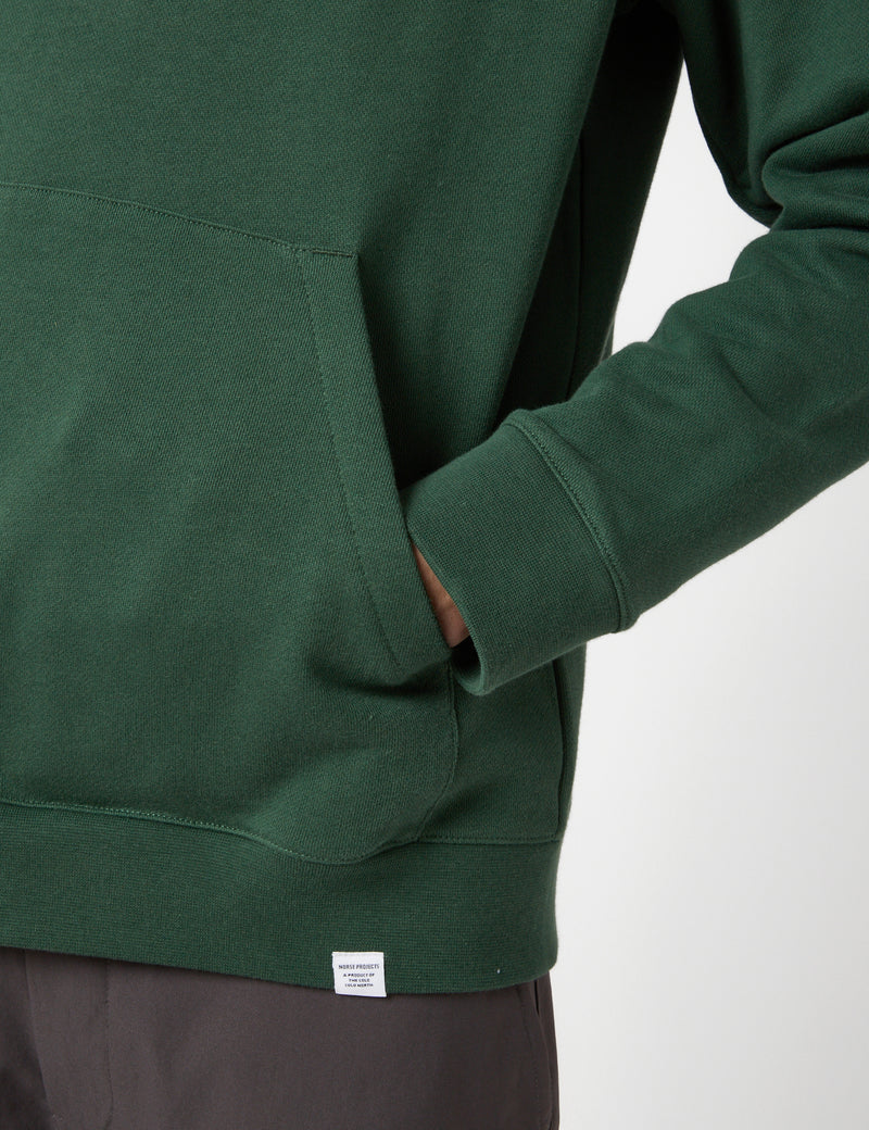 Norse Projects Vagn Hooded Sweatshirt - Dartmouth Green