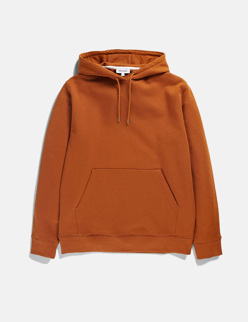 Norse Projects Vagn Classic Crew Hooded Sweatshirt - Rufous Orange