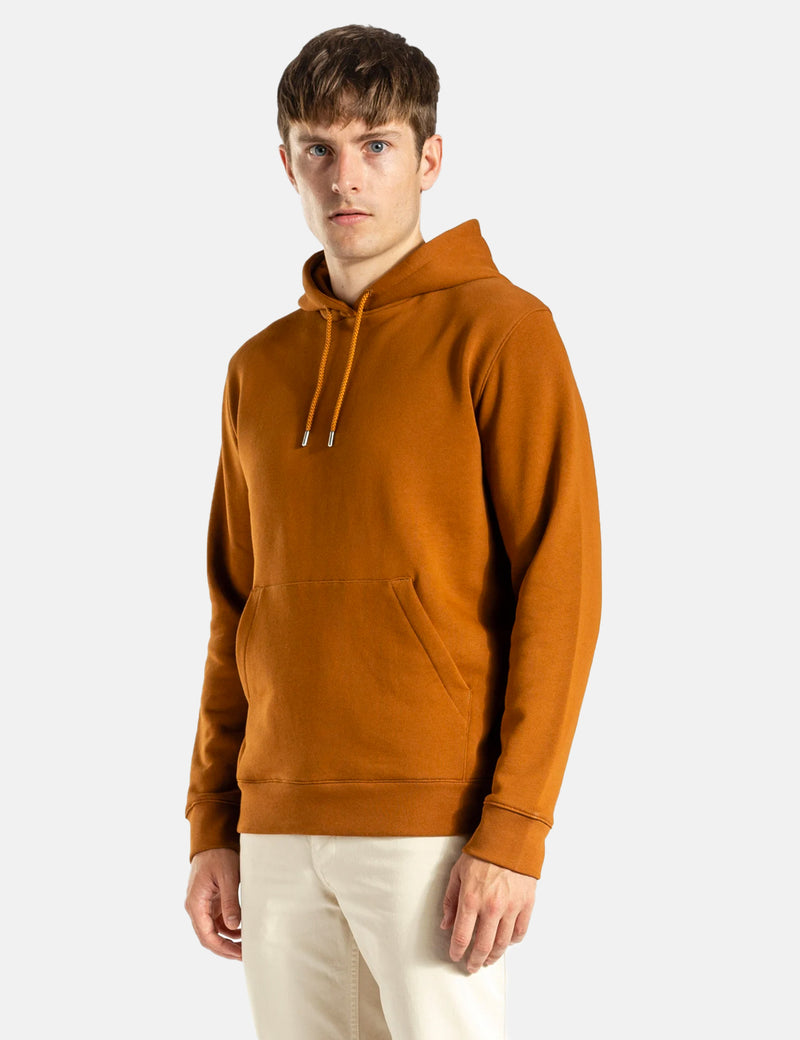 Norse Projects Vagn Classic Crew Hooded Sweatshirt - Rufous Orange