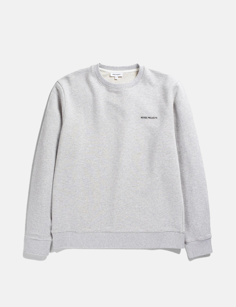 Norse Projects Vagn Logo Sweatshirt - Light Grey Melange