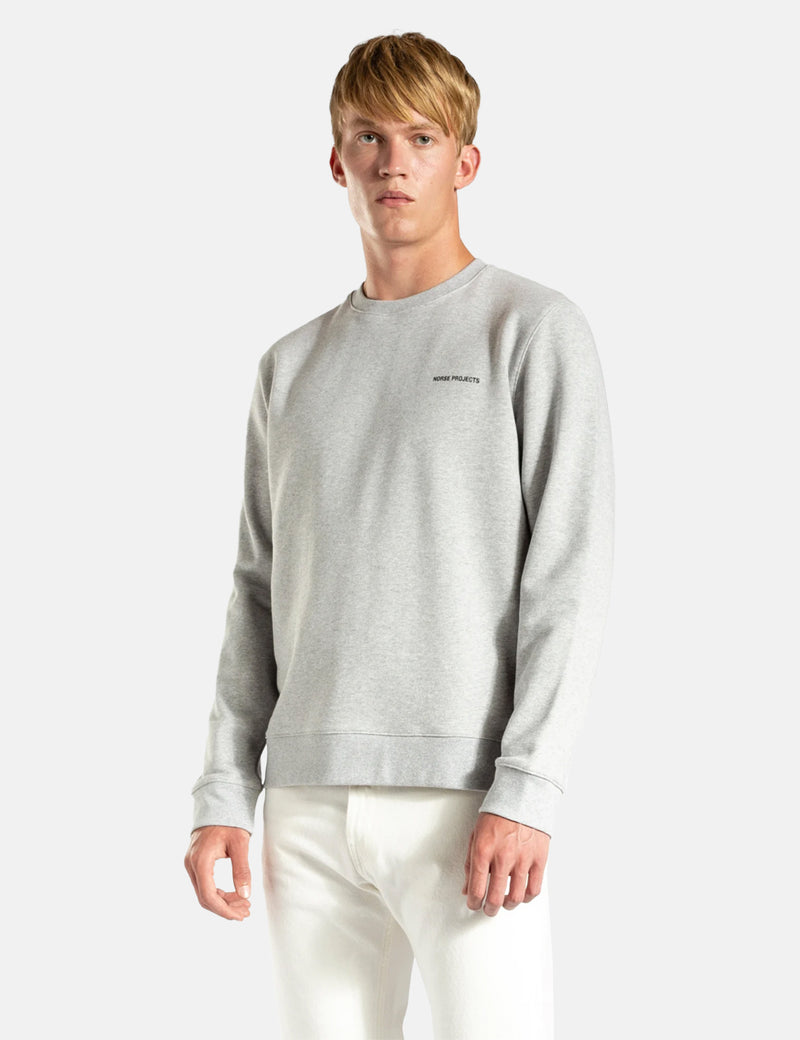 Norse Projects Vagn Logo Sweatshirt - Light Grey Melange