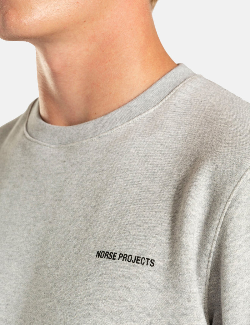Norse Projects Vagn Logo Sweatshirt - Light Grey Melange