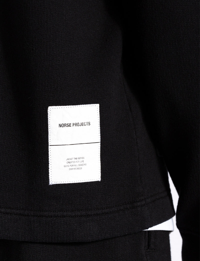 Norse Projects Fraser Tab Series Sweat Jacket - Black