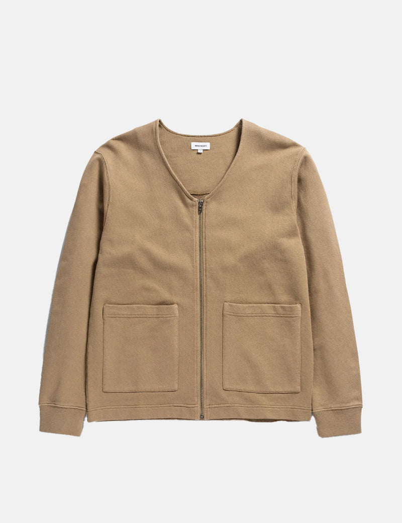 Norse Projects Fraser Tab Series Sweat Jacket - Utility Khaki