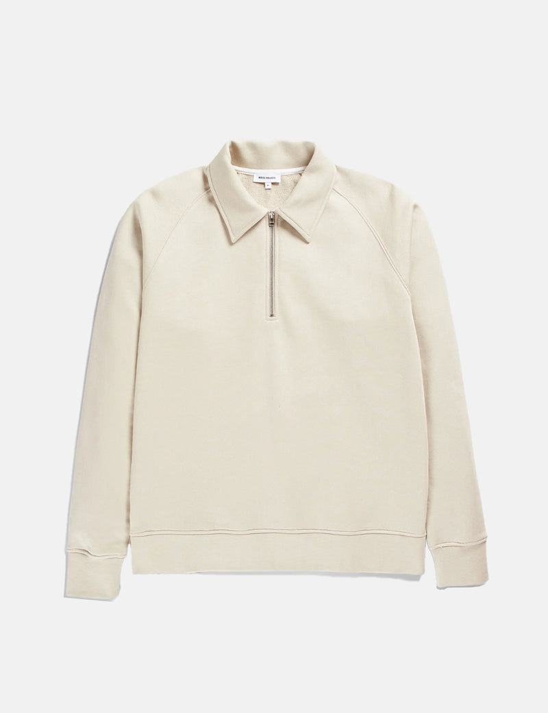 Norse Projects Kristian Half Zip Sweatshirt - Oatmeal