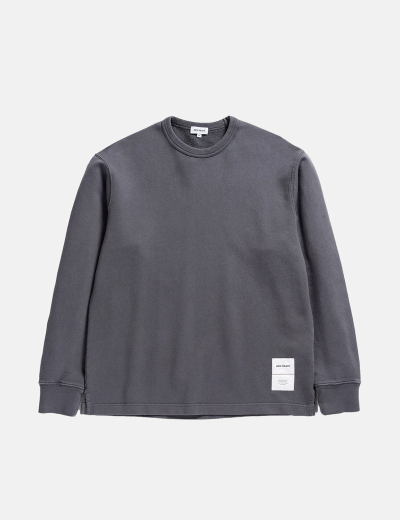 Norse Projects Fraser Tab Series Crew Sweatshirt - Magnet Grey